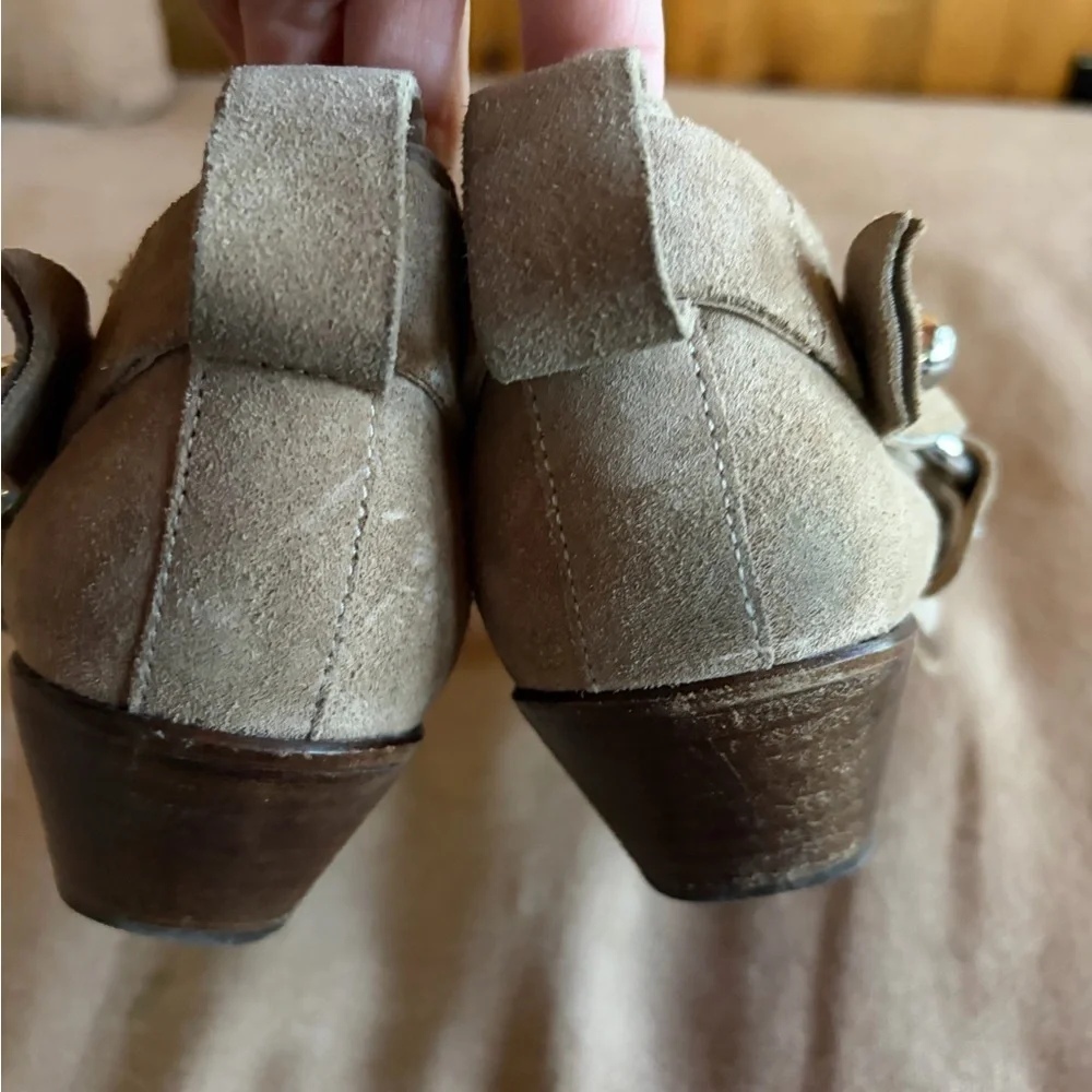 Rag & Bone Light Sand Westin Harness Suede Ankle Boots size 39.5